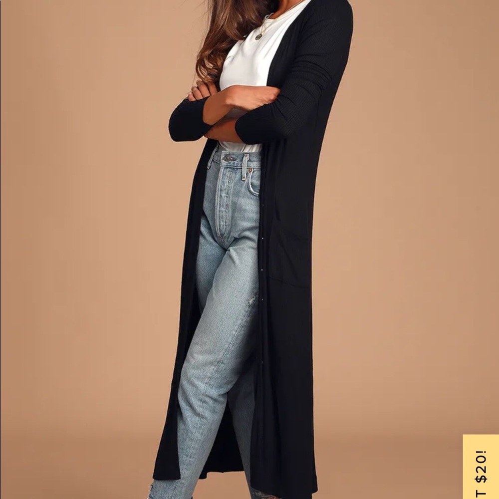 Black Long Cardigan Sweater, Small!!!